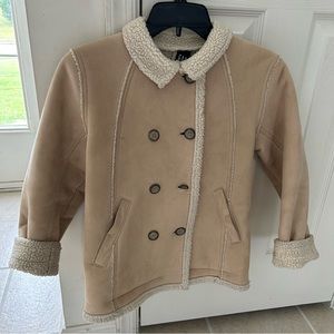 GAP Faux Suede Sherpa Coat